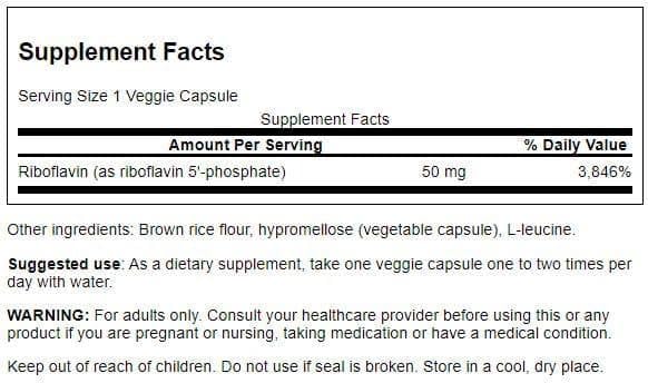 Swanson R-5-P capsules ready to swallow for daily energy.