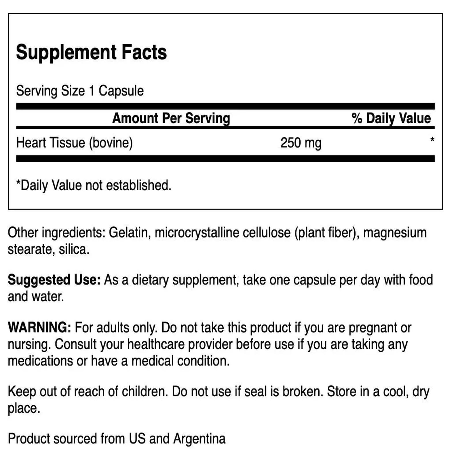 Swanson Raw Heart Glandular capsules for easy swallowing and daily supplementation.