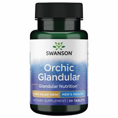 Swanson Raw Orchic bottle: premium glandular supplement for daily wellness.