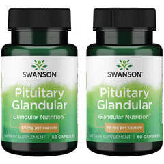 Swanson Raw Pituitary Glandular bottle front shows 80 mg strength for daily use.