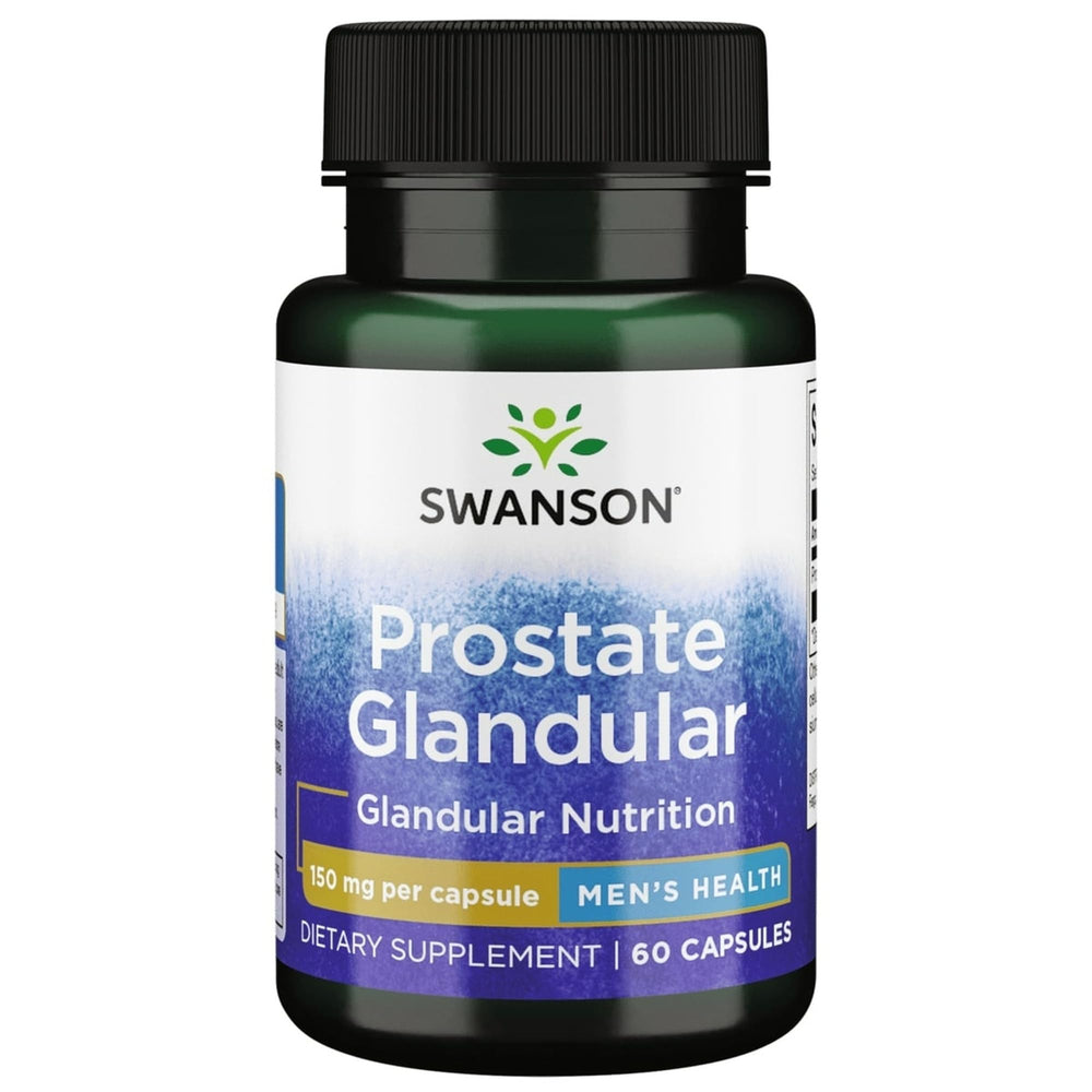 Swanson Raw Prostate Glandular 150mg bottle with daily capsules