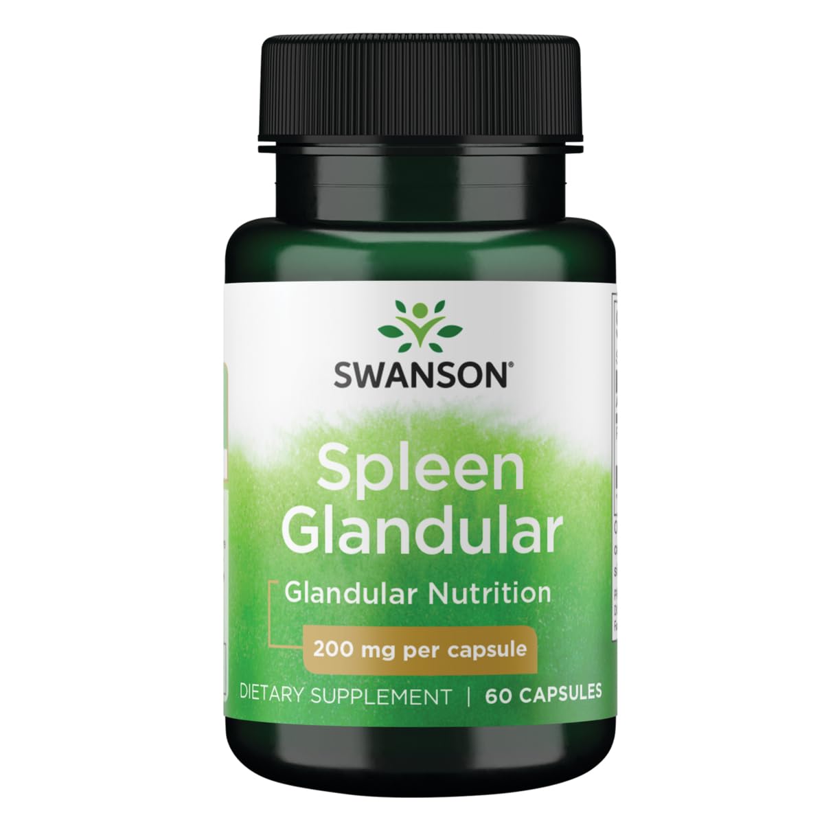 Swanson Raw Spleen bottle image, easy-to-take capsules for daily supplementation.