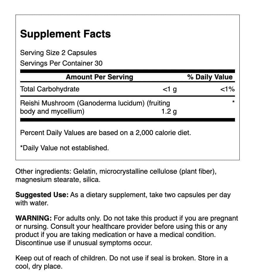 Swanson Reishi mood-support capsules close-up illustration emphasizing calm daily balance.