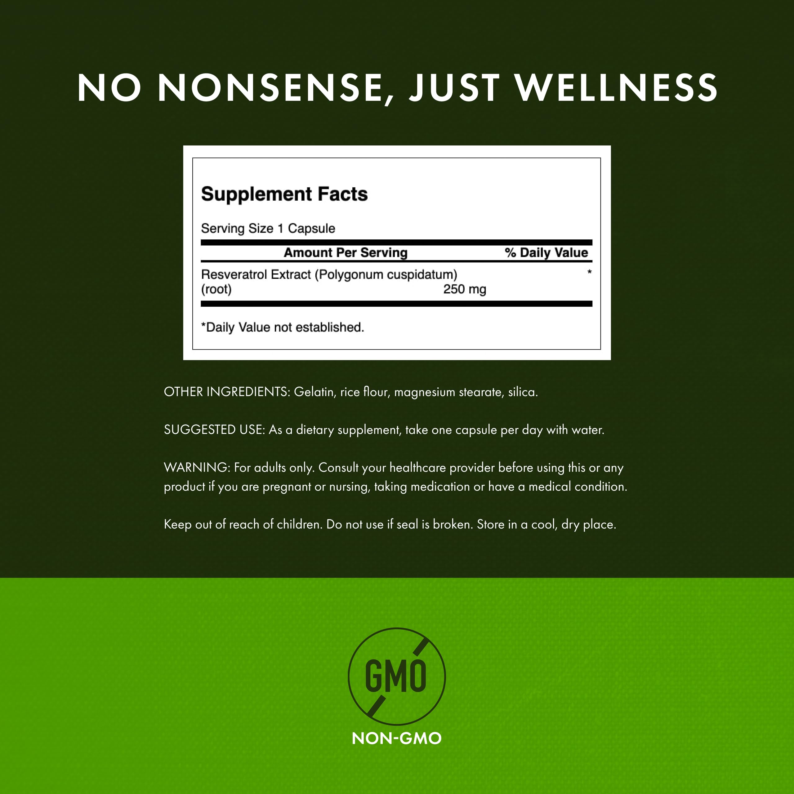 Swanson Resveratrol capsules inside a clear view for daily supplementation.