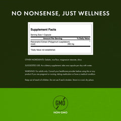 Swanson Resveratrol capsules inside a clear view for daily supplementation.