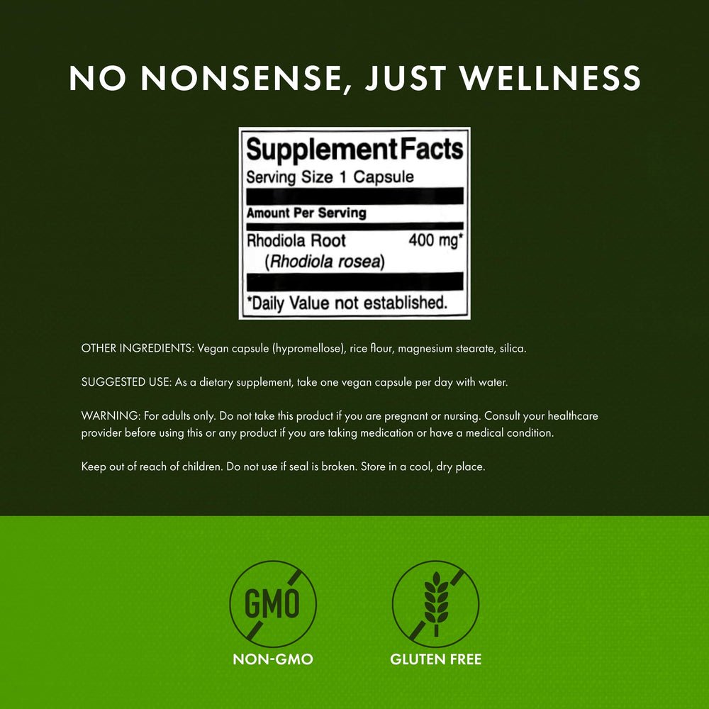 Swanson Rhodiola Rosea Root packaging front highlighting a four-pack value
