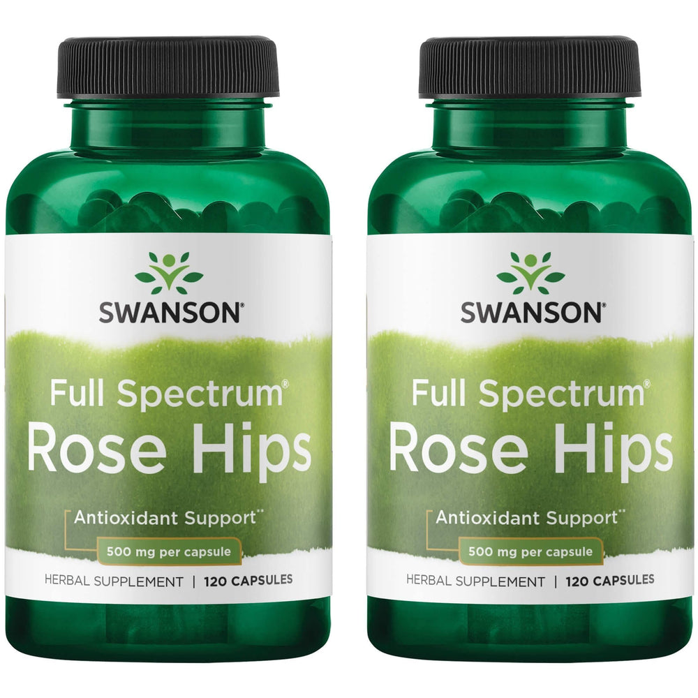 Swanson Rose HIPS bottle showing capsules for immune and weight support.