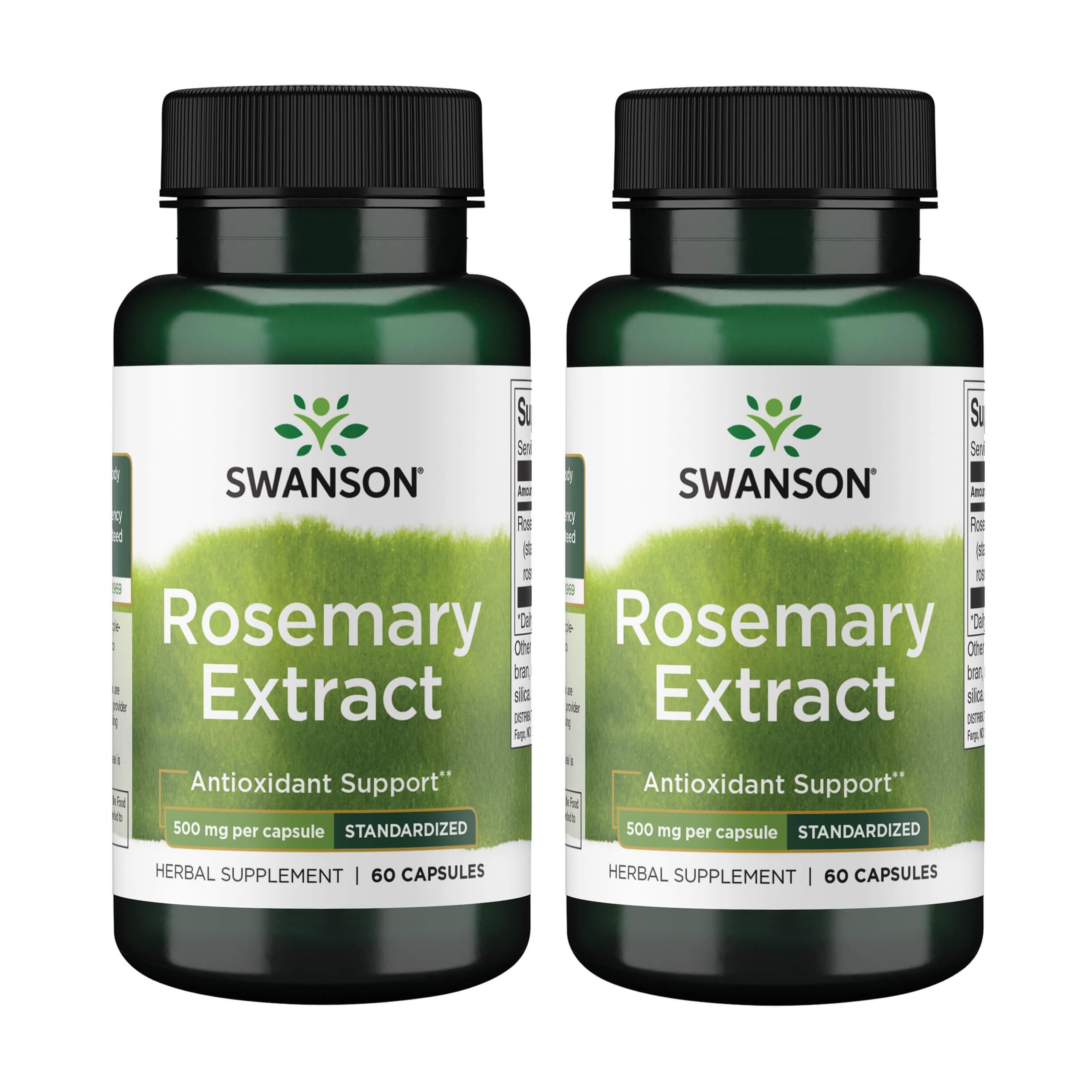 Swanson Rosemary Extract 500 mg bottle two-pack for daily use.
