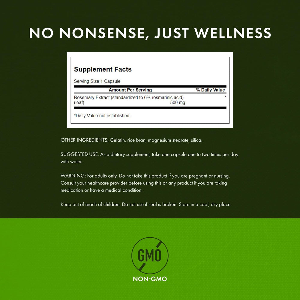 Capsules of Swanson Rosemary Extract for convenient daily supplementation.