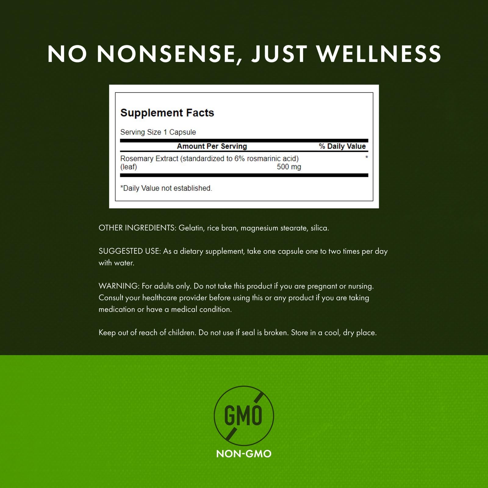 Swanson rosemary extract capsules side view for convenient daily use