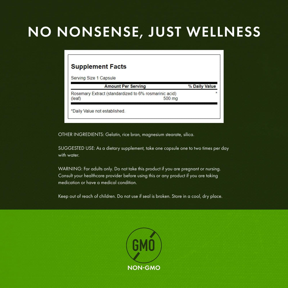 Swanson rosemary extract capsules side view for convenient daily use