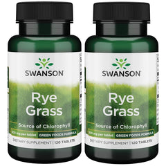 Swanson Rye Grass tablets bottle for daily energy support and natural nutrition.