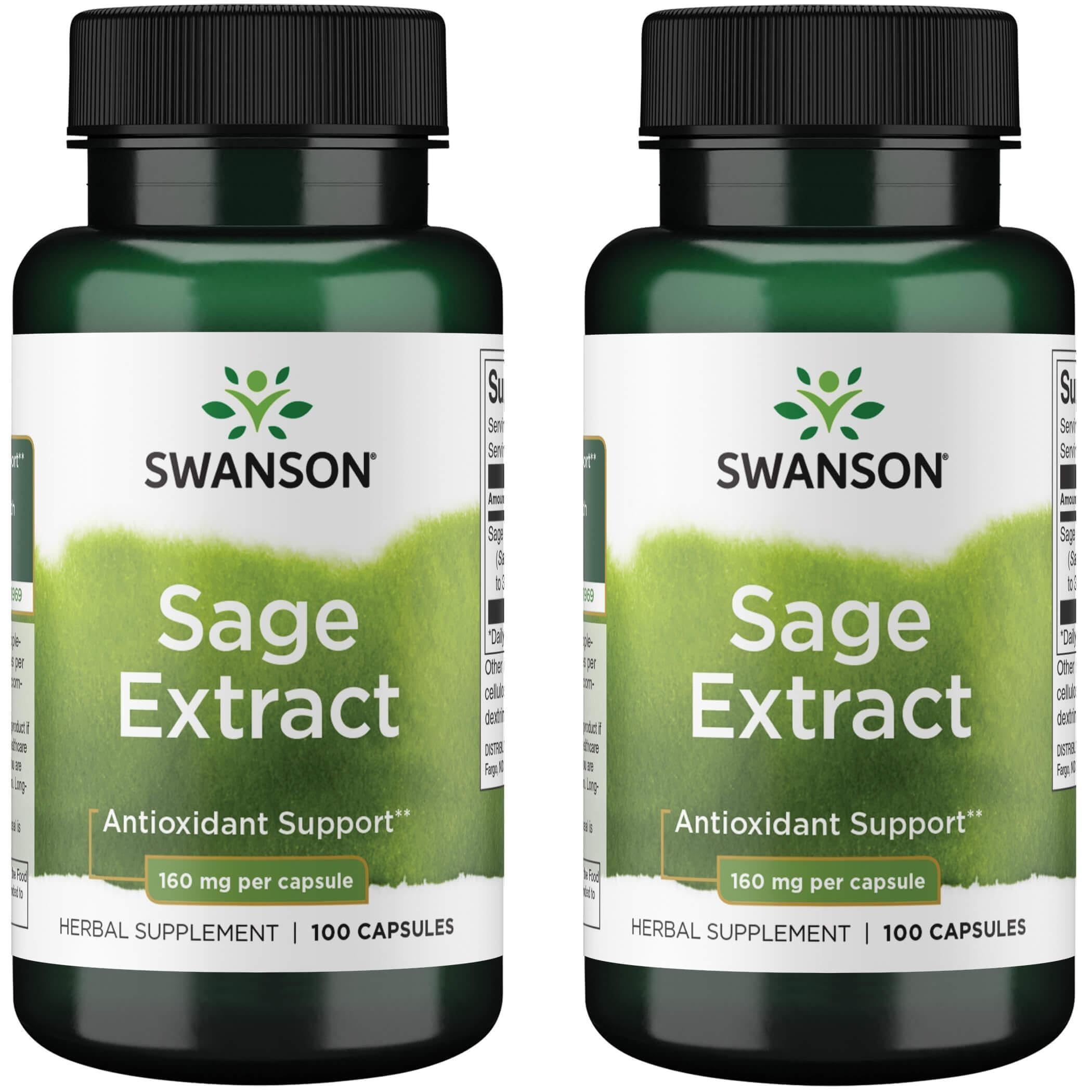 Swanson Sage Extract capsules for daily wellness and total-body support.
