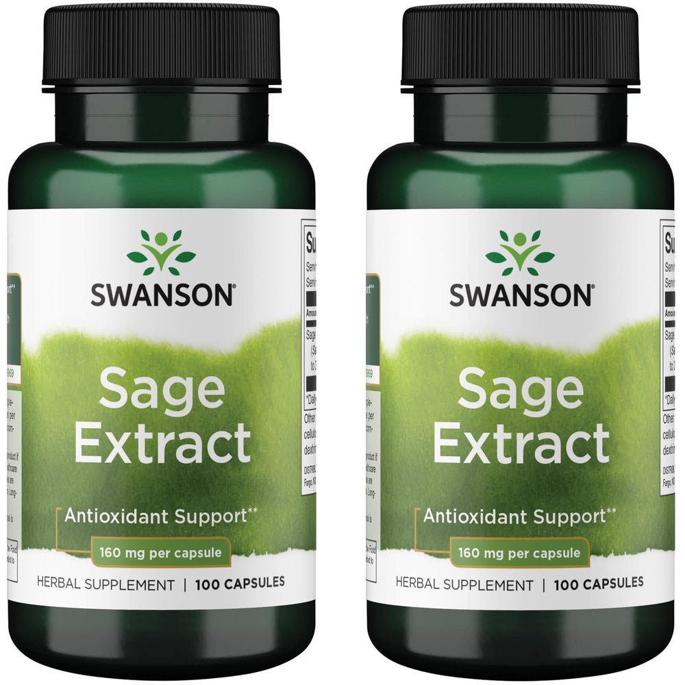 Swanson Sage Extract capsules for daily wellness and total-body support.