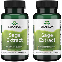 Swanson Sage Extract capsules for daily wellness and total-body support.