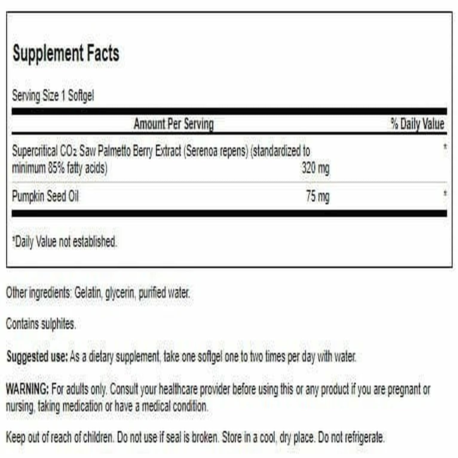 Swanson Saw Palmetto capsules close-up promoting urinary comfort
