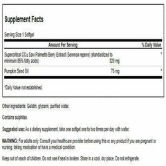 Swanson Saw Palmetto capsules close-up promoting urinary comfort