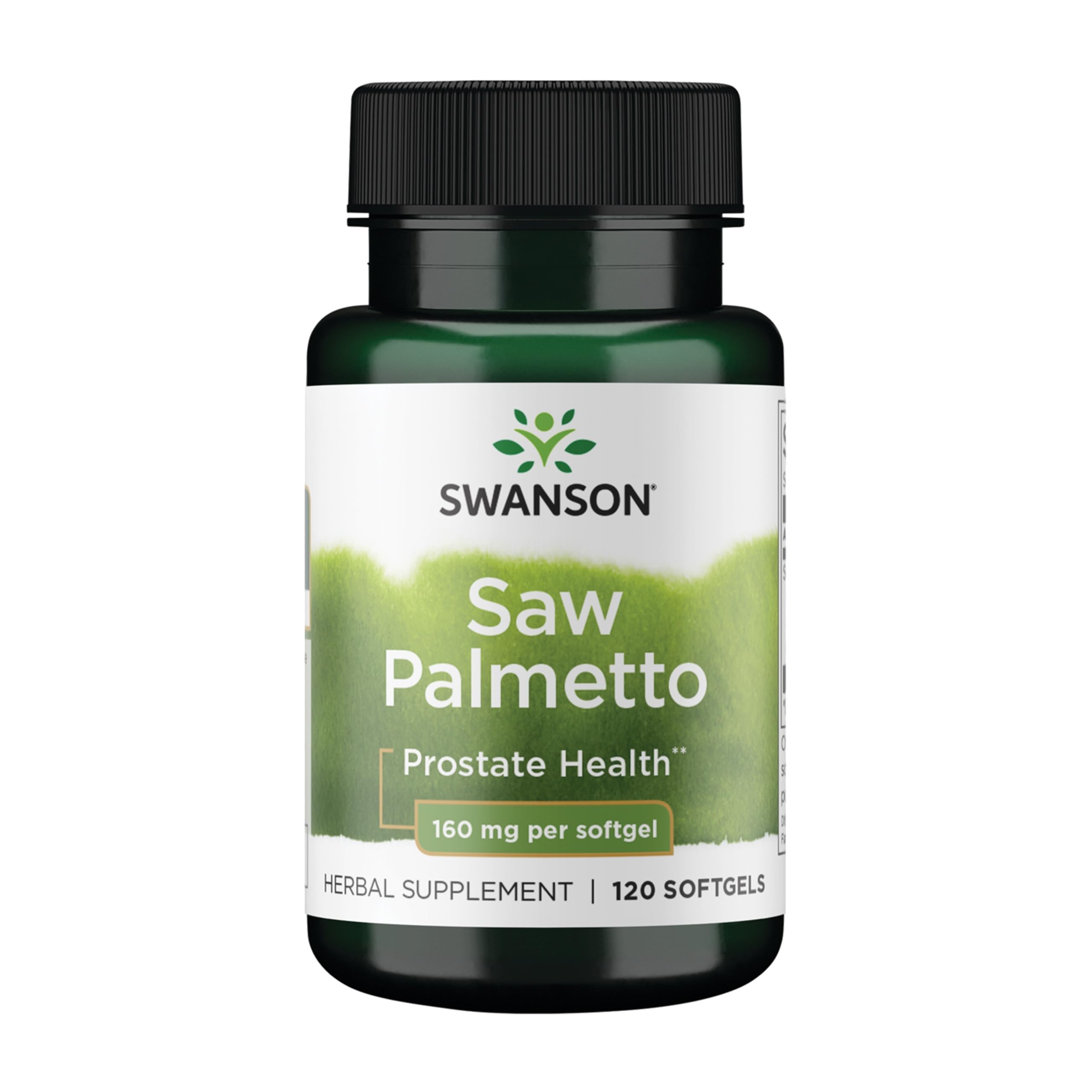 Swanson Saw Palmetto bottle front for daily urinary support.