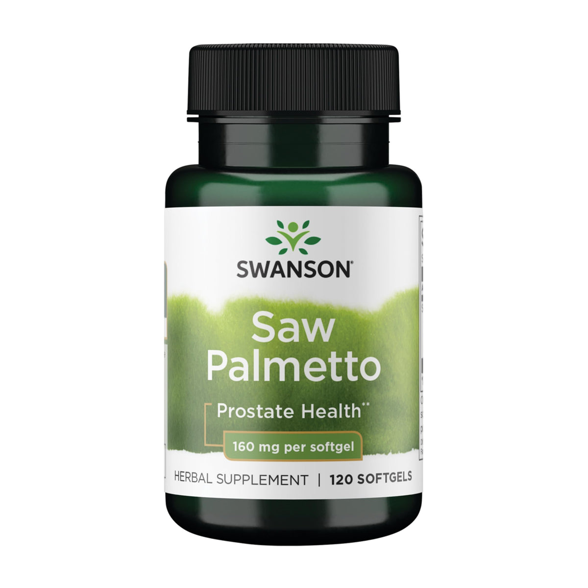 Swanson Saw Palmetto bottle front for daily urinary support.