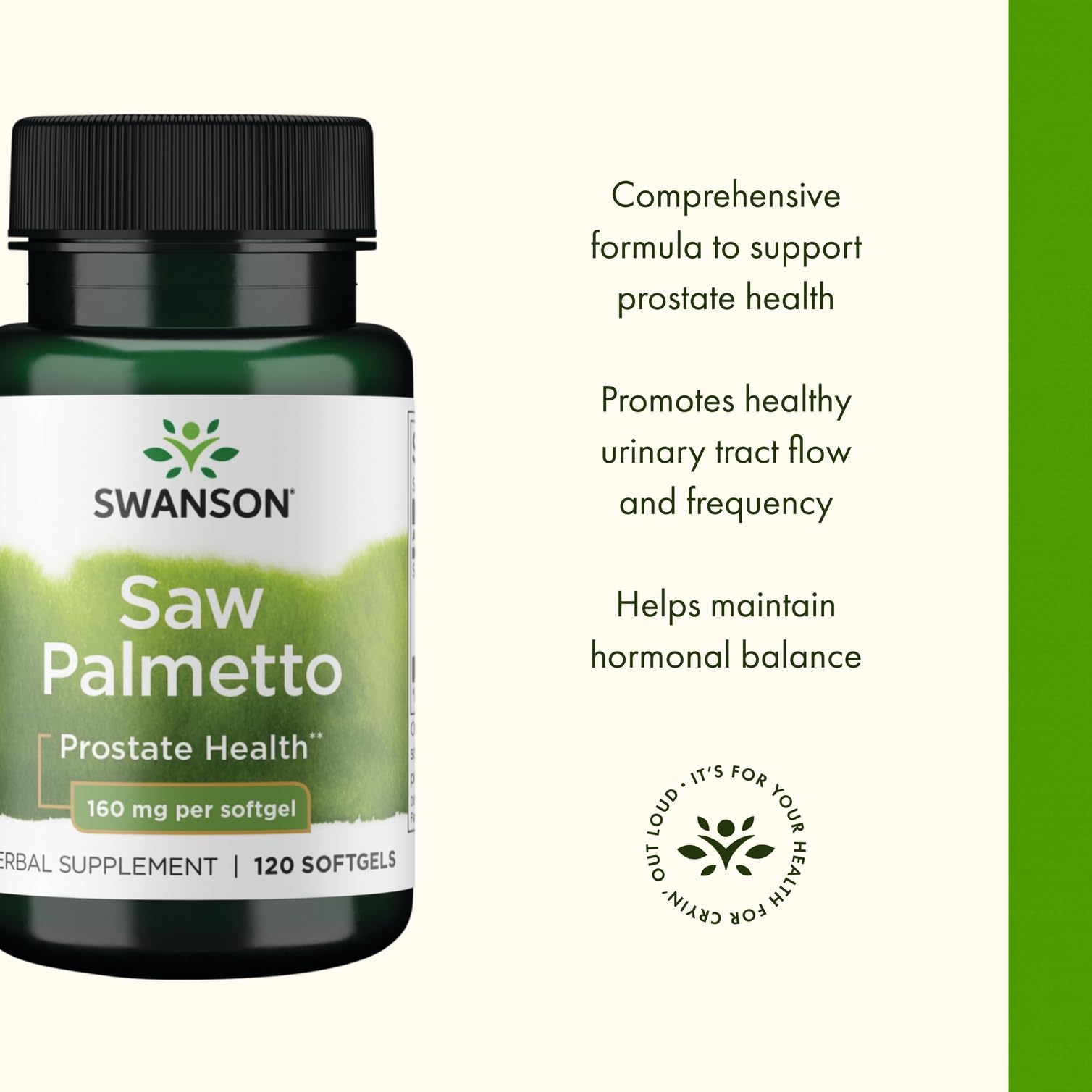 Swanson Saw Palmetto ingredients panel featuring saw palmetto extract.