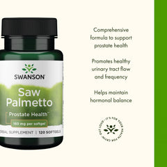 Swanson Saw Palmetto ingredients panel featuring saw palmetto extract.