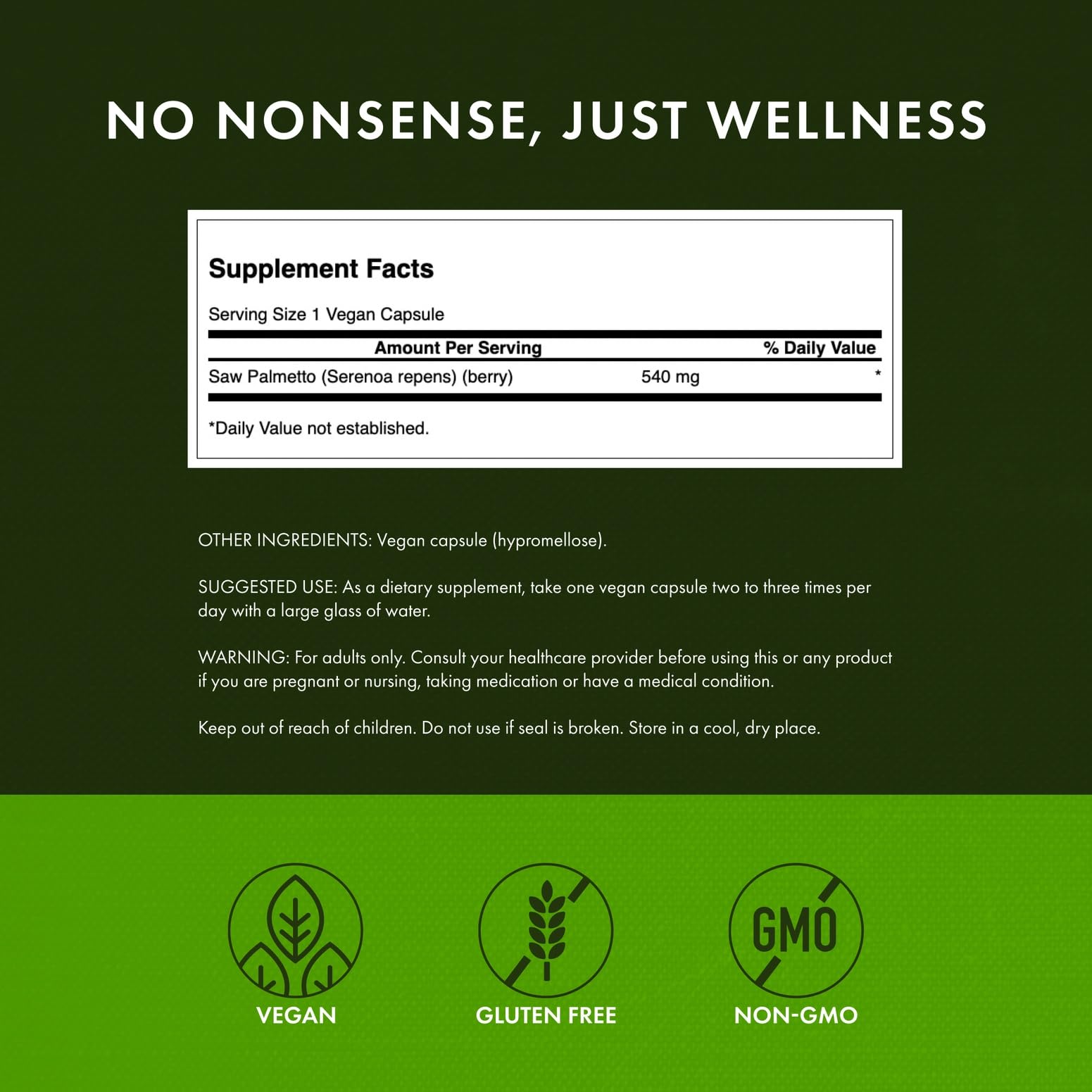 Swanson Saw Palmetto packaging front showing traditional formula.