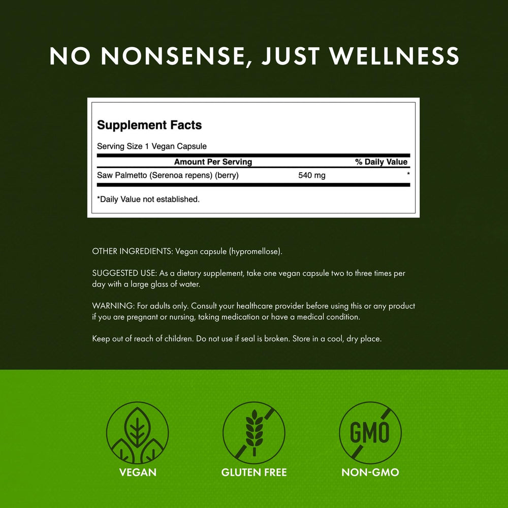 Swanson Saw Palmetto packaging front showing traditional formula.