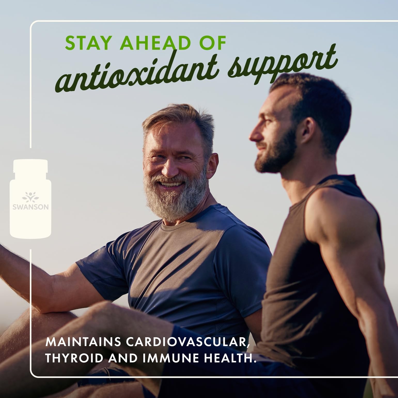 Swanson Selenium 100mcg capsule close-up highlighting an easy-to-swallow daily supplement.