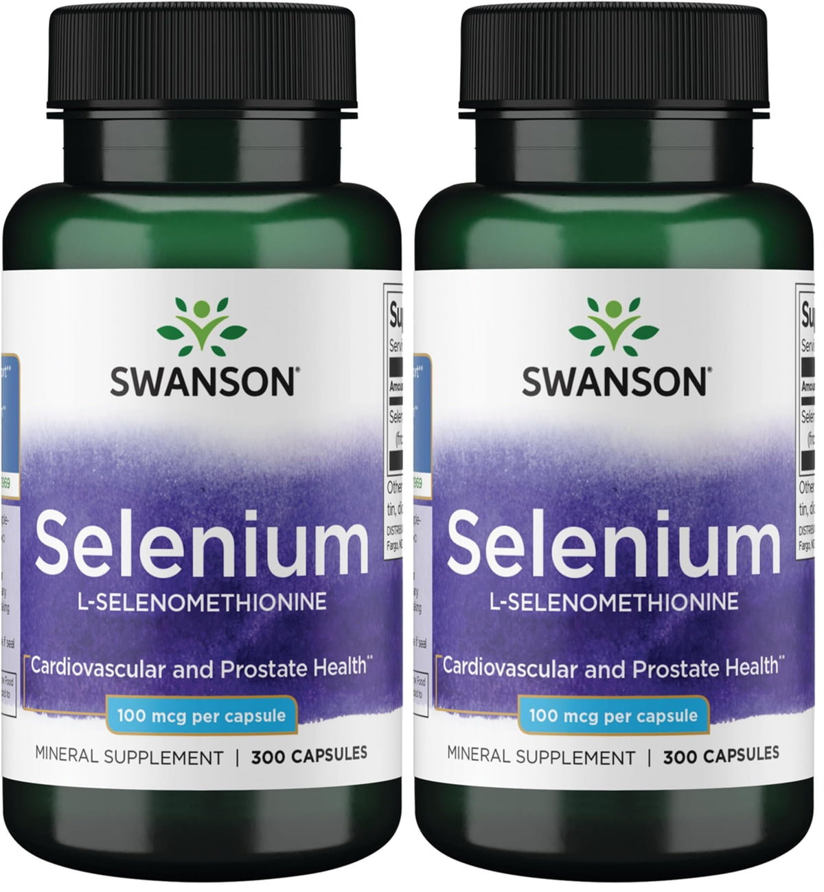 Swanson Selenium 300 capsules bottle for daily heart and prostate health support.