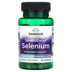 Swanson SelenoExcell bottle view shows high-potency selenium for daily antioxidant support