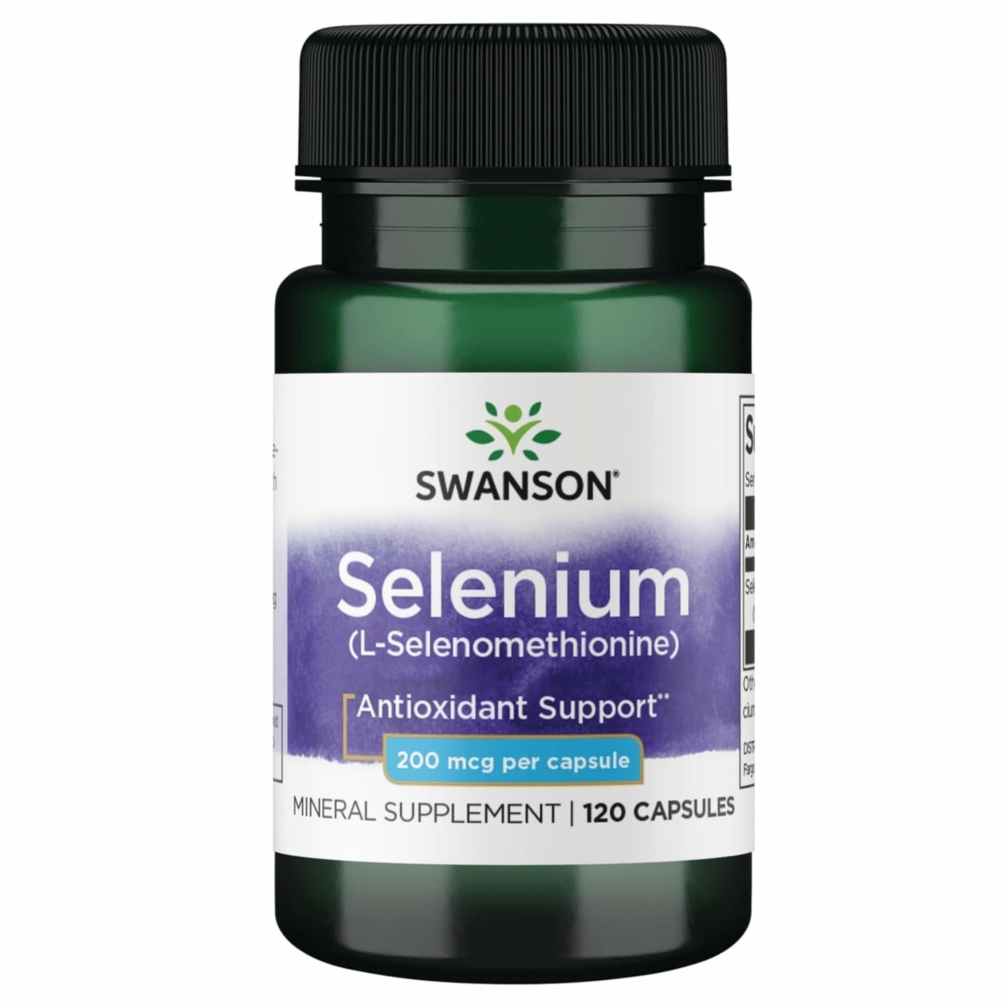 Swanson Semsc Selenium bottle front view highlighting antioxidant support