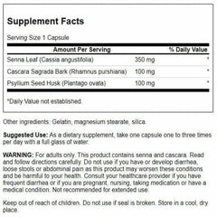 Swanson Senna Psyllium Cascara Complex capsules aid regularity when directed