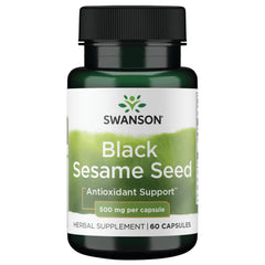 Swanson semilla de sésamo negro 500 mg cápsulas para uso diario.