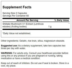 Close-up of Swanson Shiitake Extract capsules for a simple daily wellness routine.