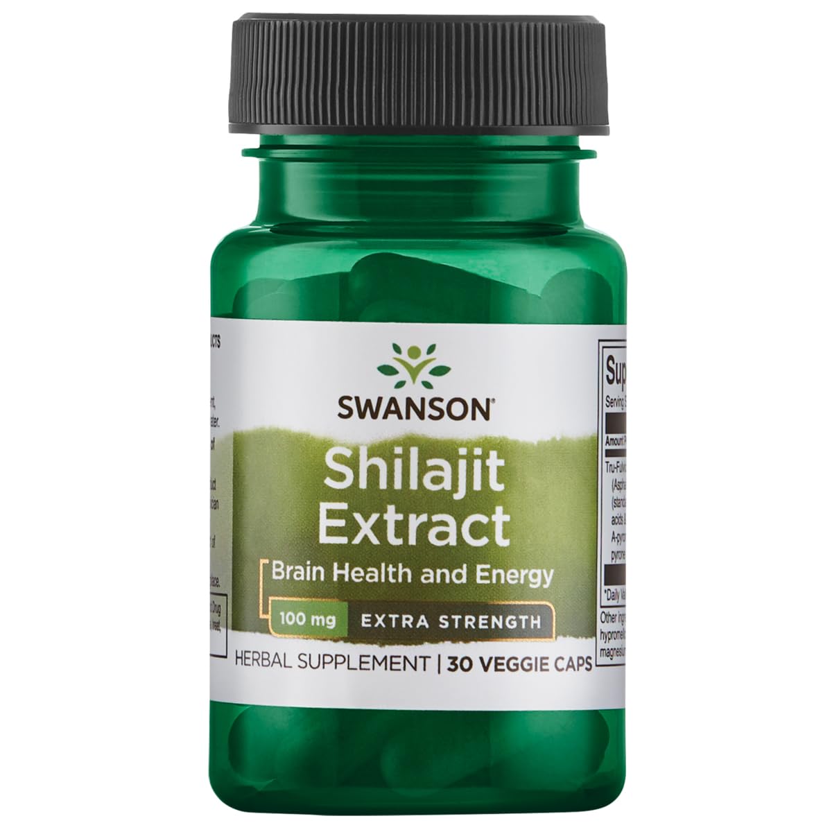 Swanson Shilajit Extract bottle with capsules for daily vegan use