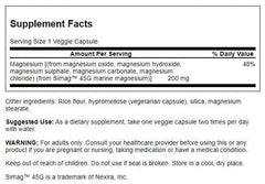 Swanson Simag Marine Magnesium bottle with capsules for neuromuscular balance.