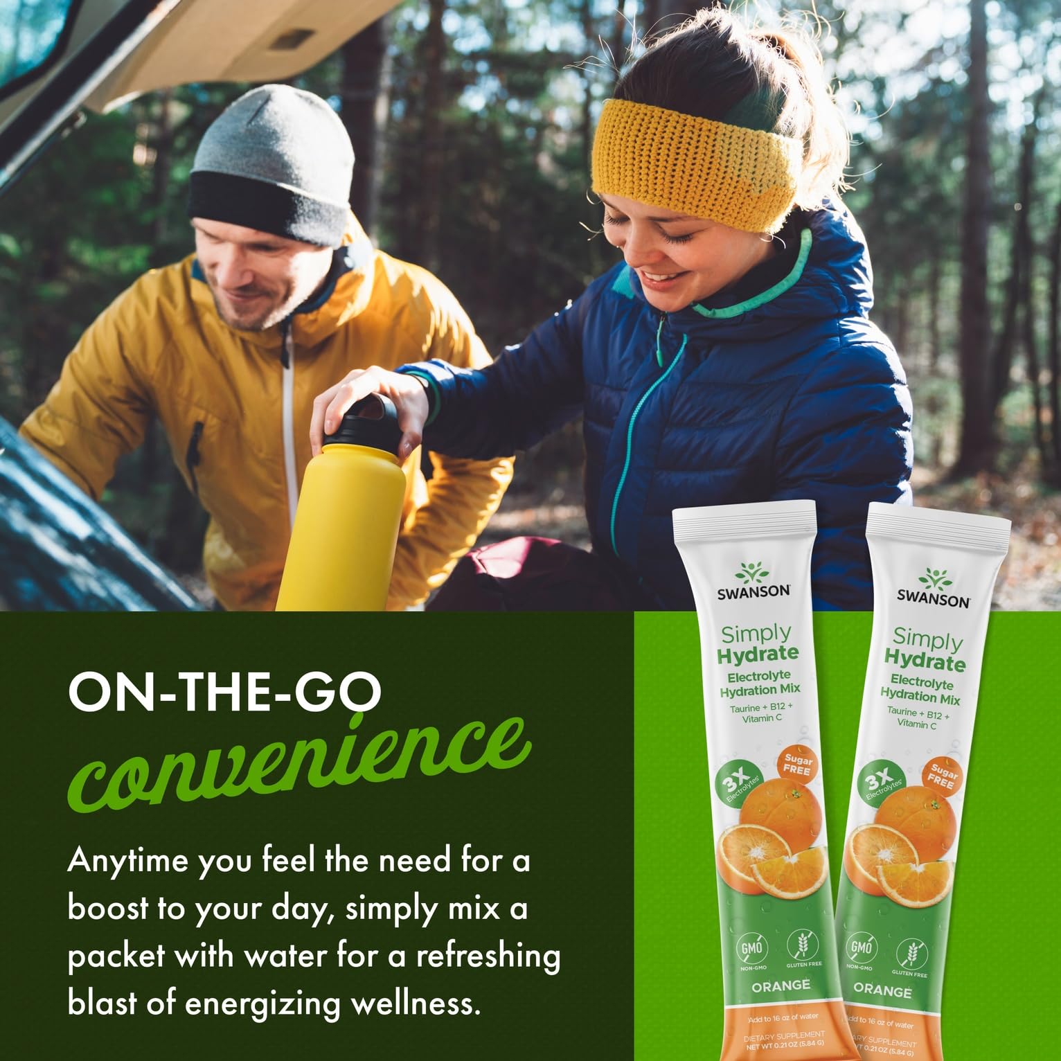 Swanson Simply Hydrate dissolving powder in water for quick mineral replenishment.