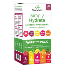 Swanson Simply Hydrate front view box for easy on-the-go hydration