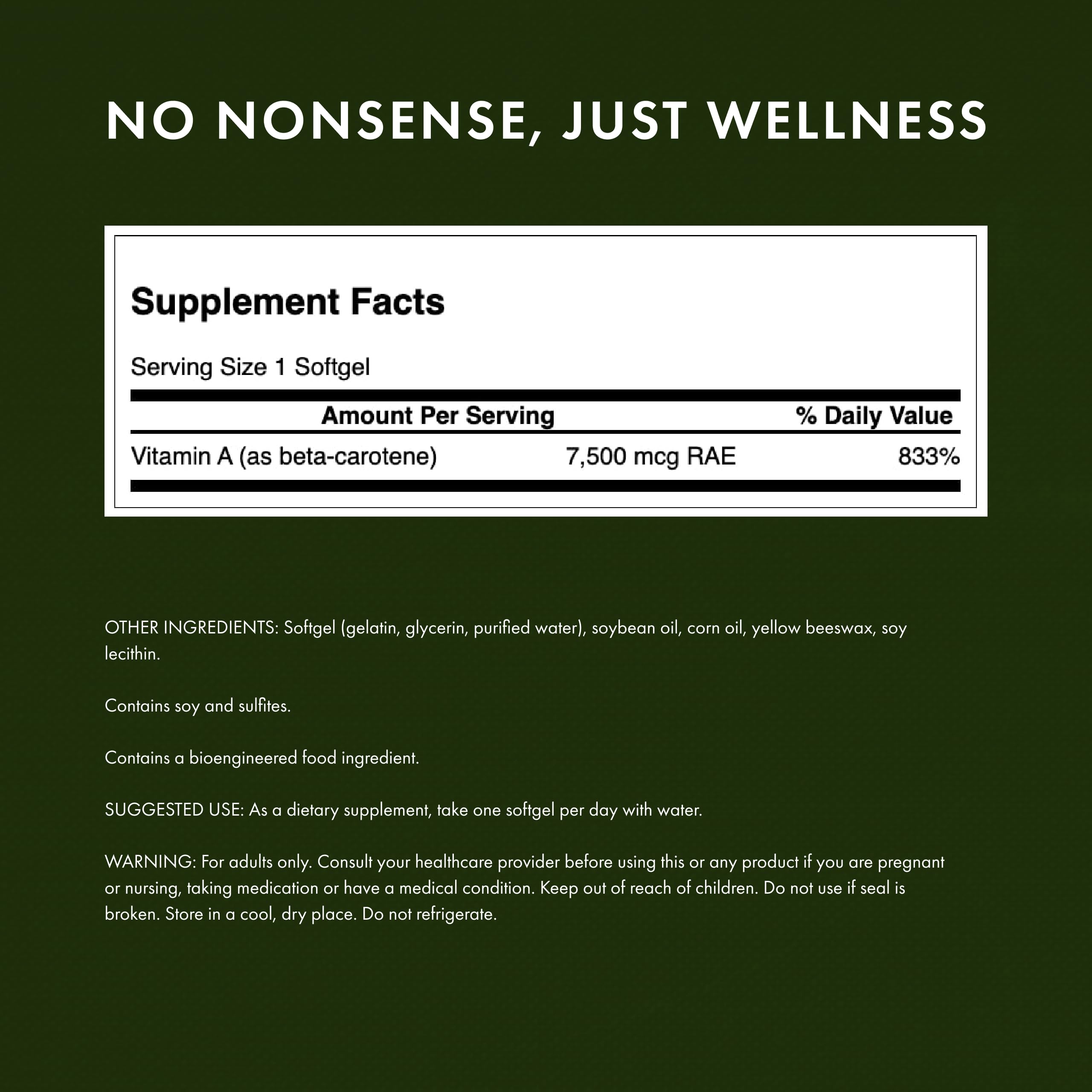 Swanson beta-carotene softgels supporting skin and hair health