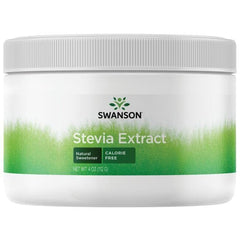 Swanson Stevia Ext Powder 4 oz photo highlights calorie-free sweetness in beverages.