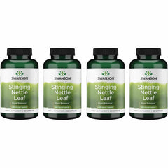 Swanson Stinging Nettle Leaf bottle pouring capsules for daily urinary and respiratory support.