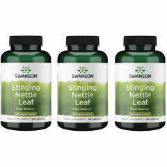 Swanson Stinging Nettle Leaf bottle with 120 capsules for daily urinary and respiratory support.