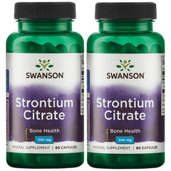 Swanson Strontium Citrate 340 mg bottle with easy-to-swallow capsules for bone support