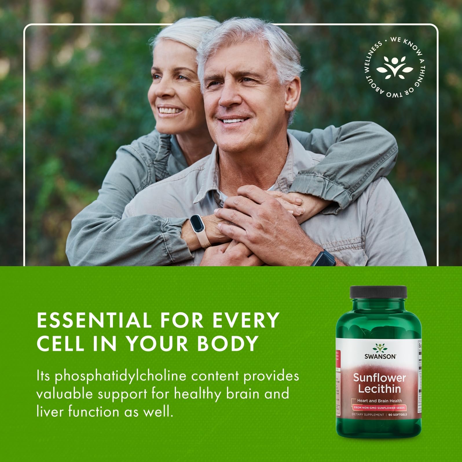 Swanson sunflower lecithin back label with dosage guidance
