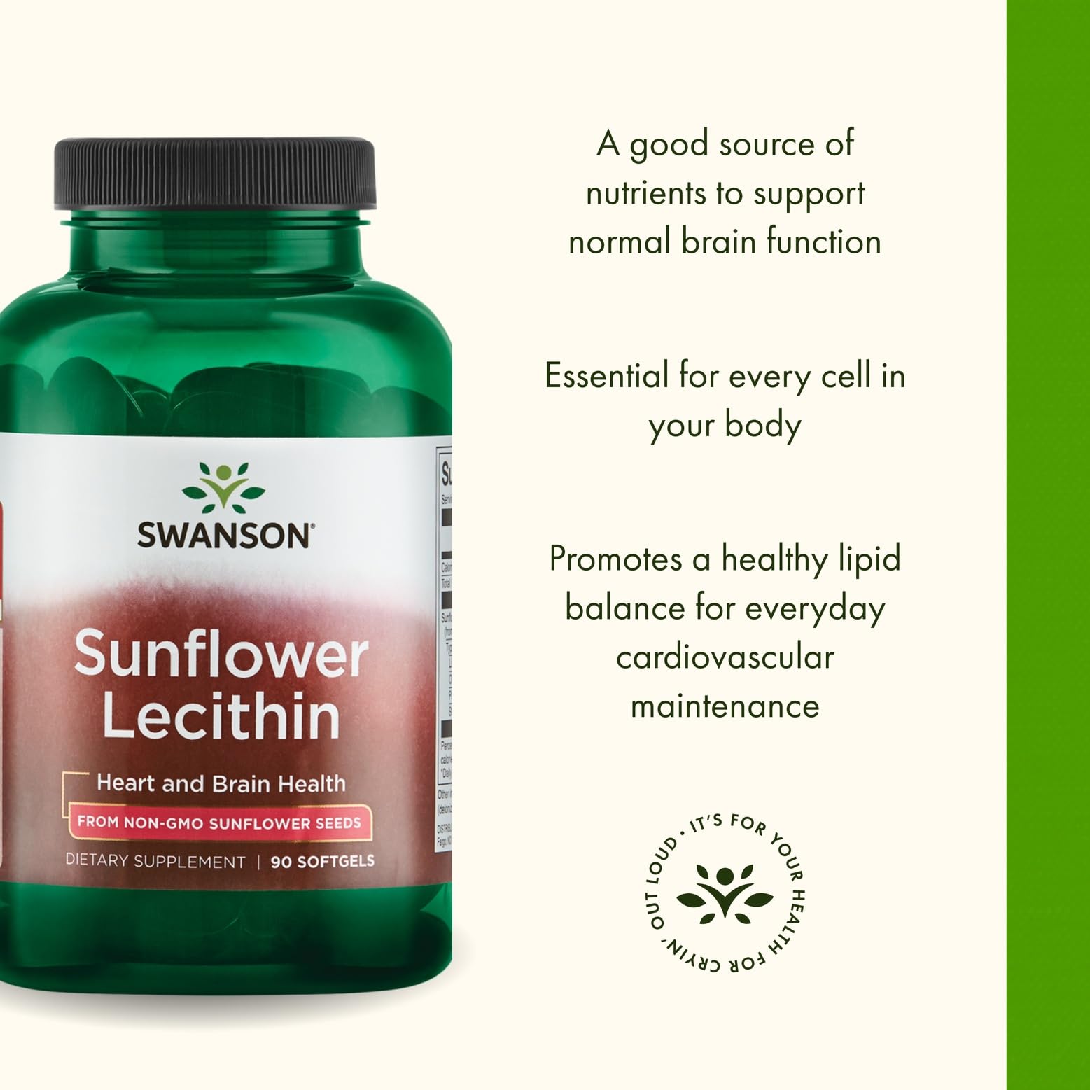 Swanson sunflower lecithin label close-up showing lipid balance information