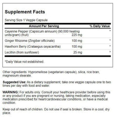Swanson Super Cayenne bottle label highlights 225 mg cayenne and companions.
