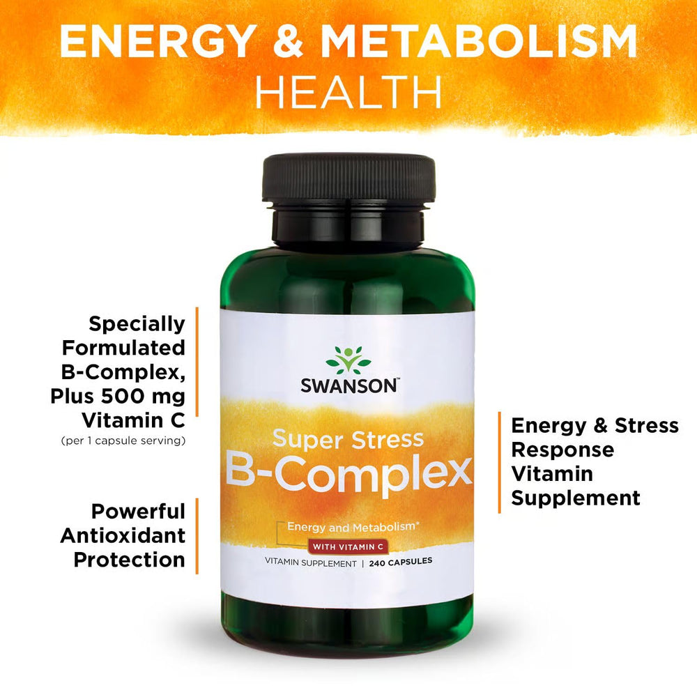 Swanson Super Stress B-Complex 2-pack packaging for convenient supplementation