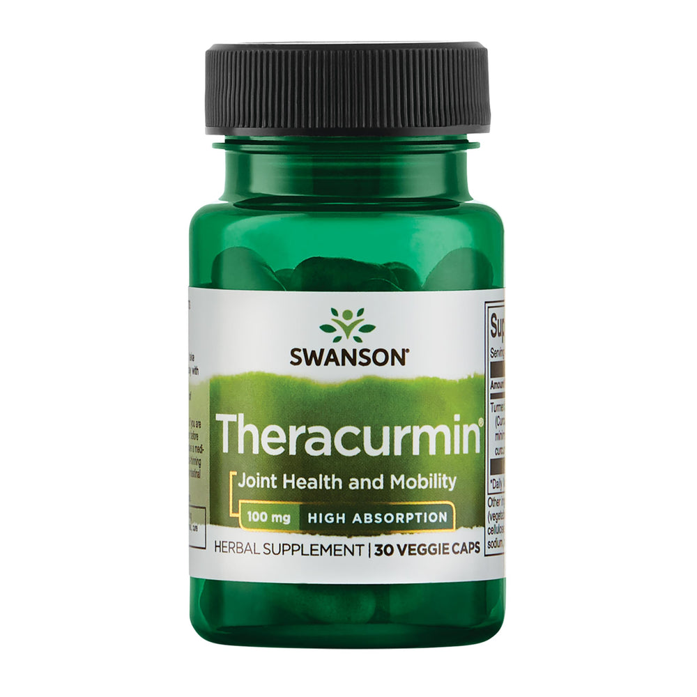 Swanson Theracurmin bottle front view showing a product for daily joint support.