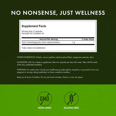 Close-up of Swanson TMG label highlighting purity.