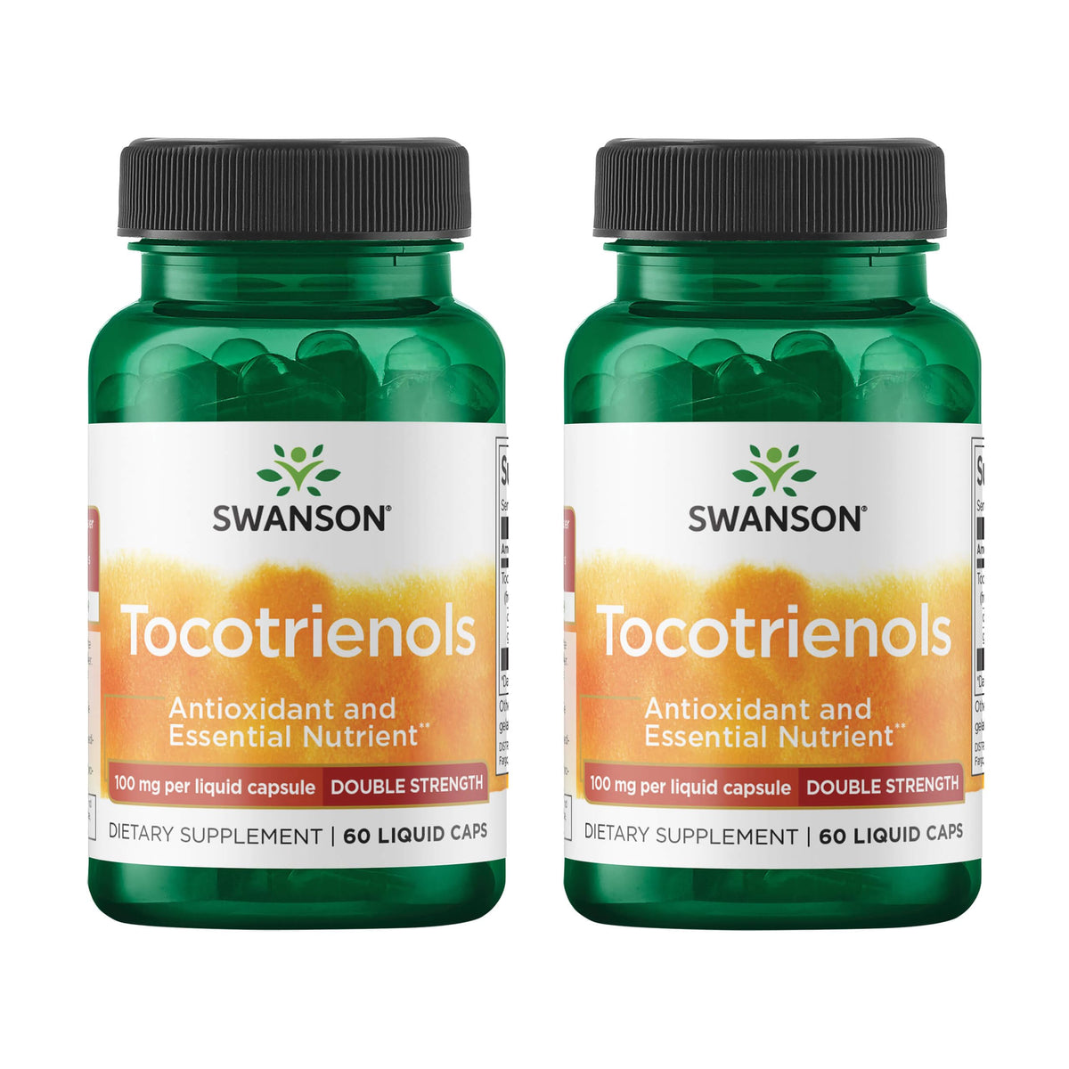 Swanson Tocotrienols double-strength bottle front for daily antioxidant support